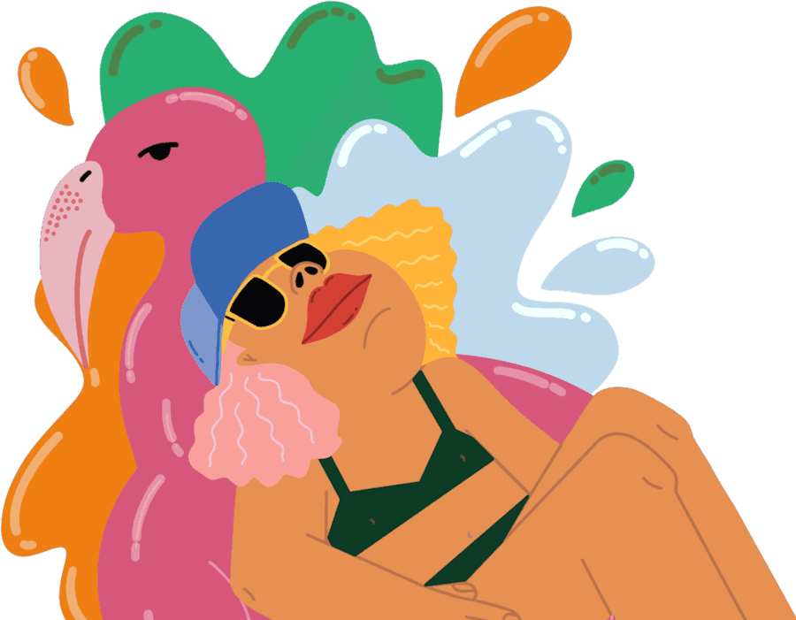 Illustration by Sasha Wolf — enjoying the weekend